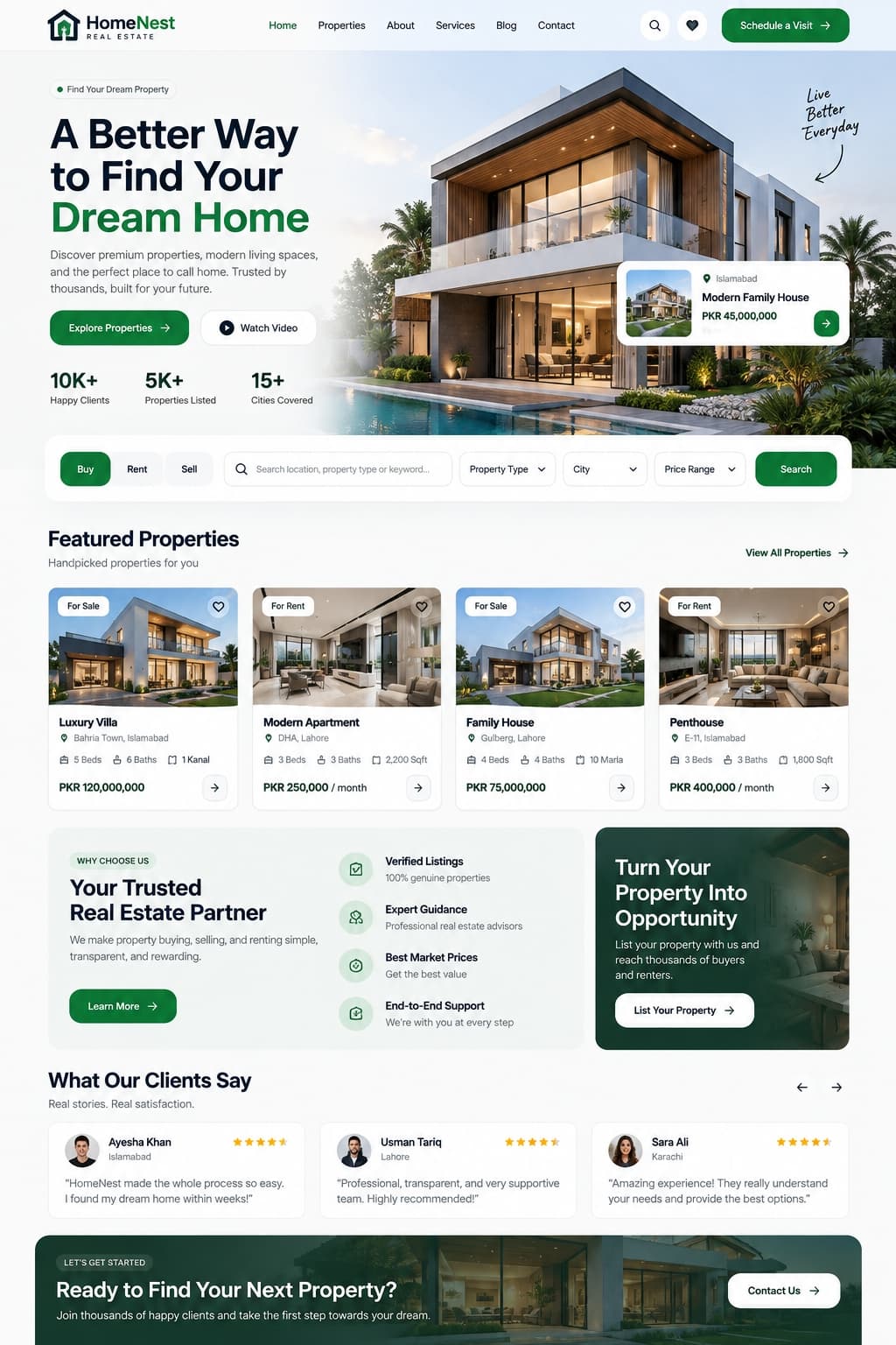 HomeNest Real Estate Website gallery image 1