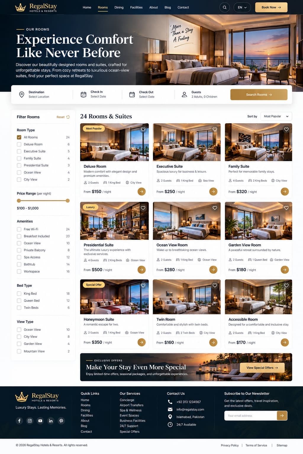 RegalStay Luxury Hotel Website gallery image 2
