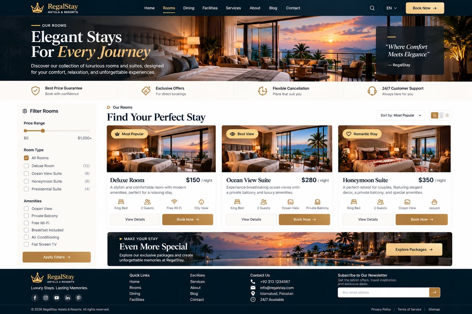 RegalStay Luxury Hotel Website gallery image 8